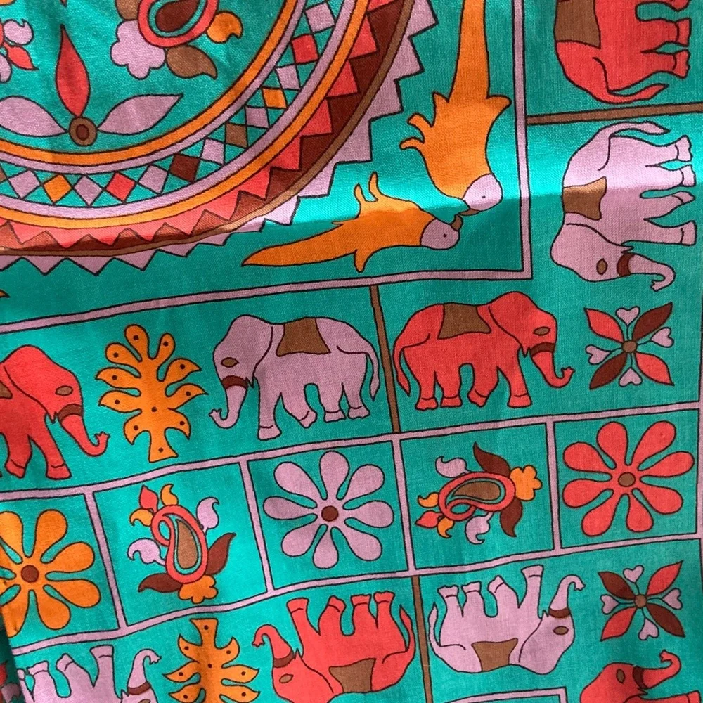 Drake's for J.Crew Colorful Elephant Scarf 24” x 24” - Picture 2 of 3